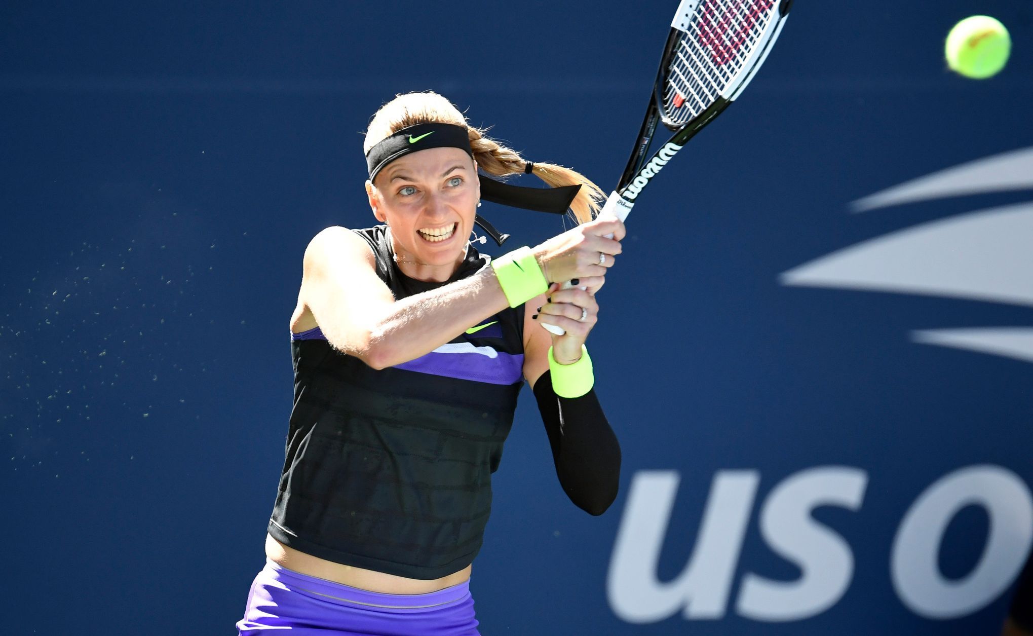Petra Kvitová v zápase 2. kola US Open 2019