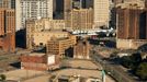 Building being torn down near Motor City Casino, Detroit, Michigan, USA