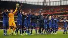 Soccer Football - Premier League - Arsenal v Chelsea - Emirates Stadium, London, Britain - December 29, 2019 Chelsea manager Frank Lampard celebrates with their players a