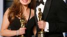 Screenwriter Rachel Shenton and director Chris Overton with their Oscars for Best Live Action Short Film