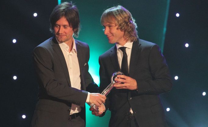 Fotbal, galavečer: Tomáš Rosický a Pavel Nedvěd