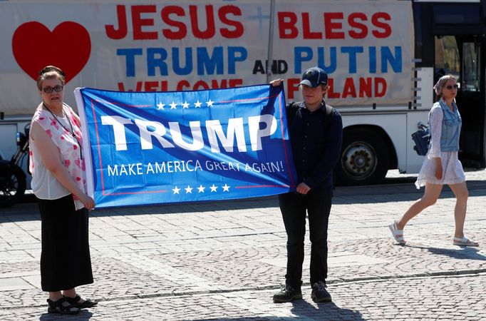 Protesty-summit amerického a ruského prezidenta Donalda Trumpa a Vladimira Putina