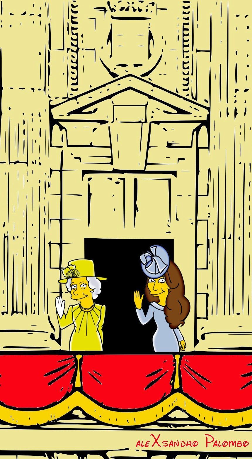 Vévodkyně Catherine jako postava ze seriálu Simpsonovi