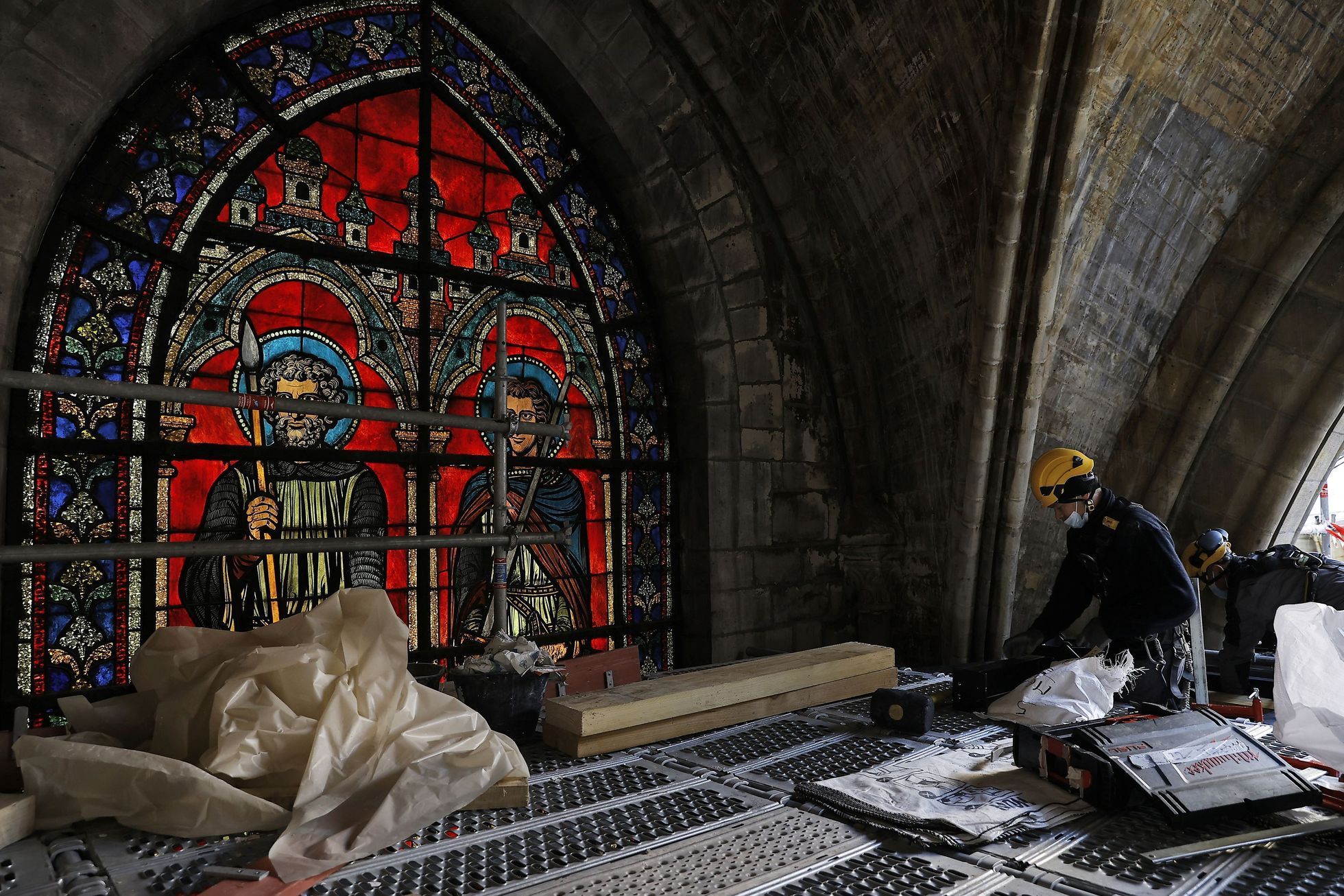 rekonstrukce, notre dame, paříž, francie