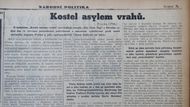 Štvavá kampaň proti české pravoslavné církvi v tisku v létě 1942.