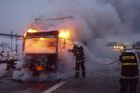 Dálnici D1 na Brno zablokoval požár nákladního auta