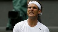 I z tohoto snímku patrné, jak moc byla světová jednička vystrašená při utkání proti Lukáši Rosolovi. Rafael Nadal se na výhru pořádně nadřel.