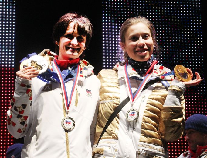 Letná, přivítání olympioniků ze Soči: Martina Sáblíková a Eva Sámková