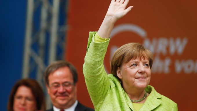 Německá kancléřka Angela Merkelová během kampaně v Severním Porýní-Vestfálsku.