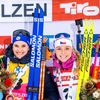 Ingrid Landmark Tandrevoldová, Julia Simonová  a Markéta Davidová po stíhačce SP v Hochfilzenu 2022