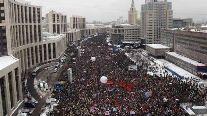 Podle policie se v Moskvě sešlo pouze 29 000 lidí