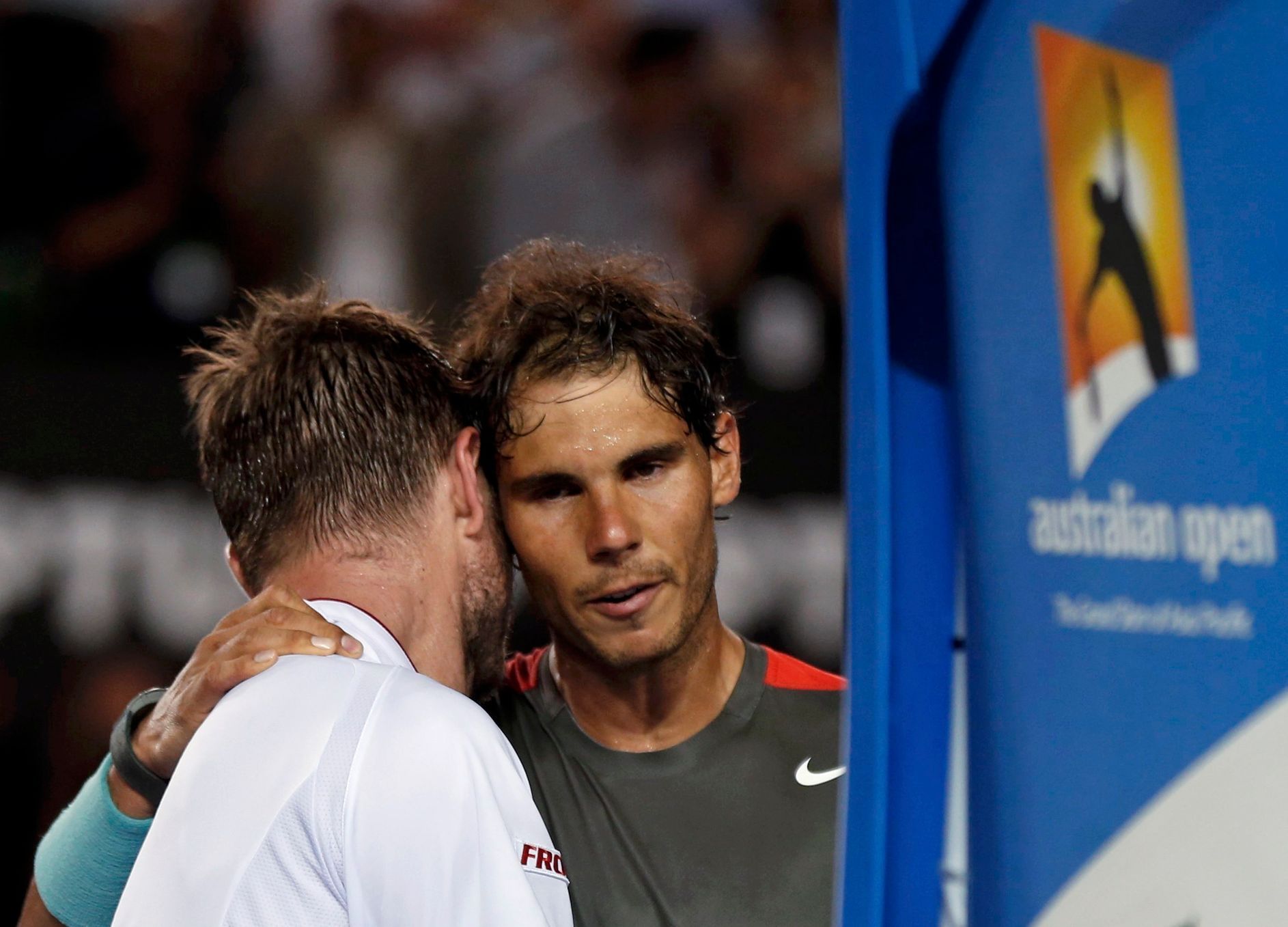 Finále Australian Open: Nadal - Wawrinka (Wawrinka s trenérem Normanem)