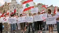 Demonstrace proti útoku na Libanon
