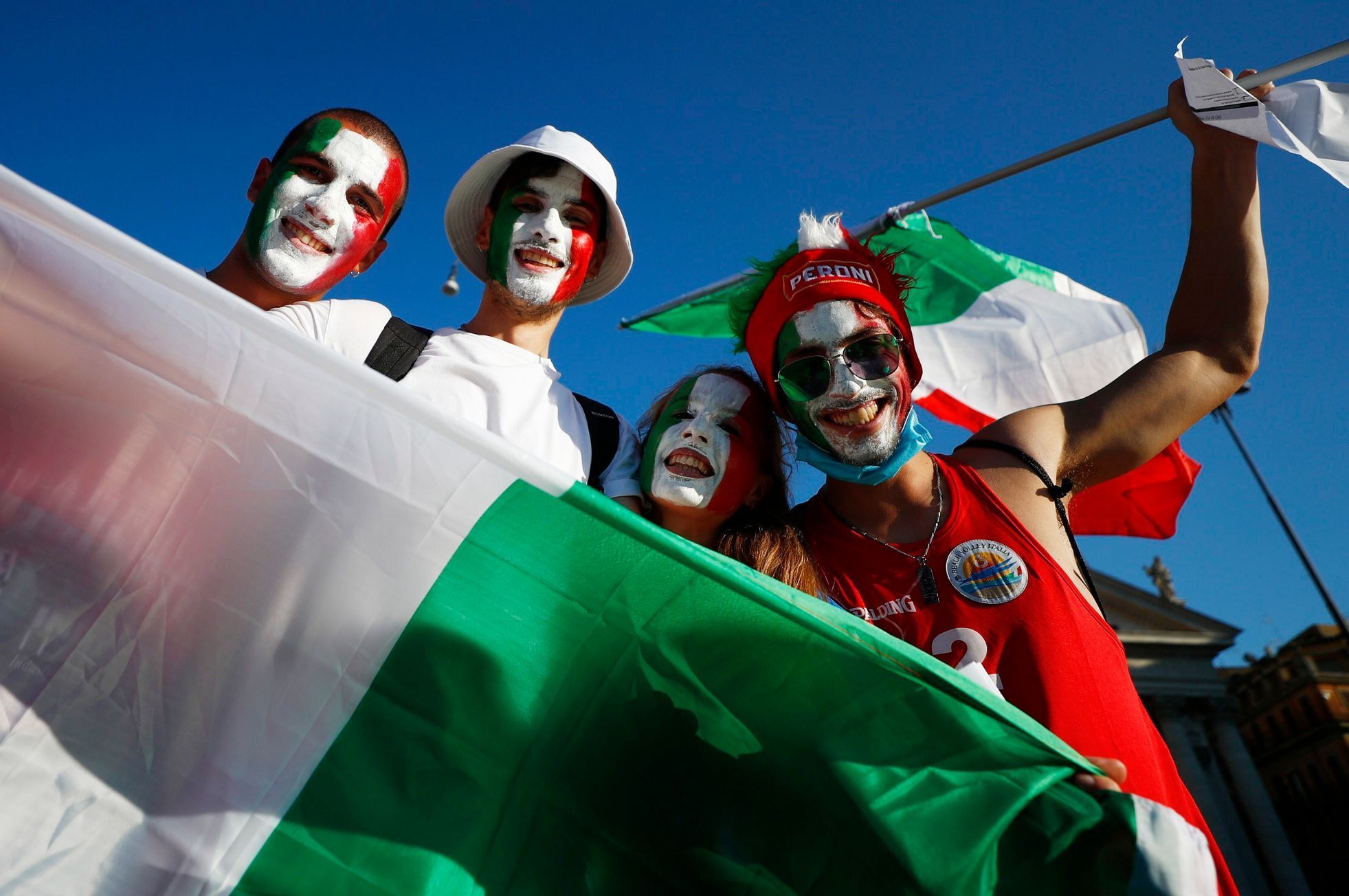 Italský fanoušek před finále ME 2020 Itálie - Anglie