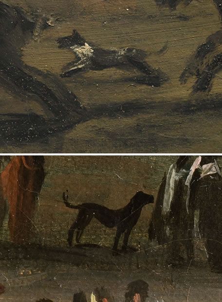 Porovnání obrazu El coloso s Goyovou Loukou sv. Isidora