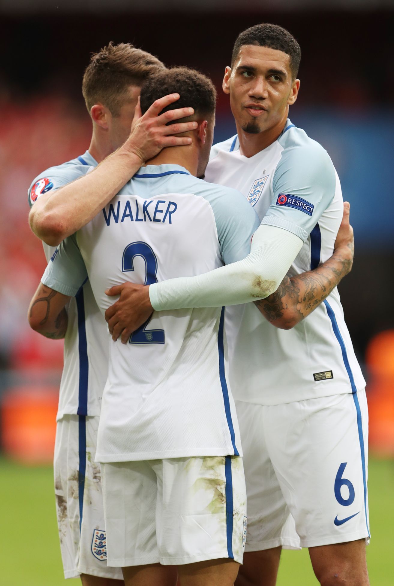 Euro 2016: Anglie-Wales: Chris Smalling, Kyle Walker a Gary Cahill