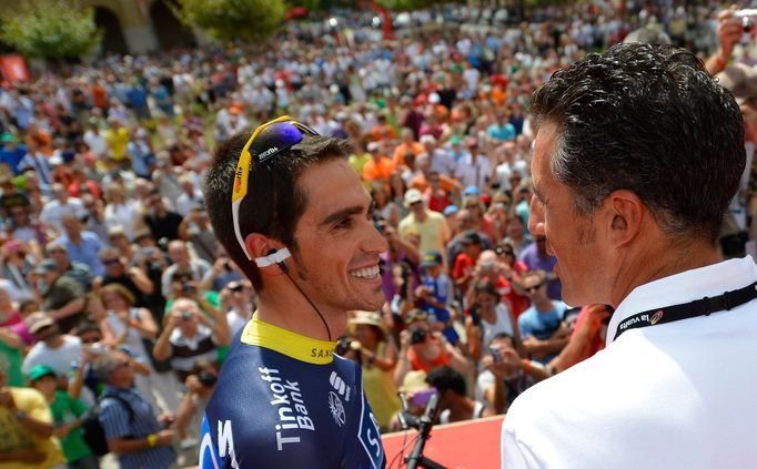 Alberto Contador a Miguel Indurain na letošní Vueltě