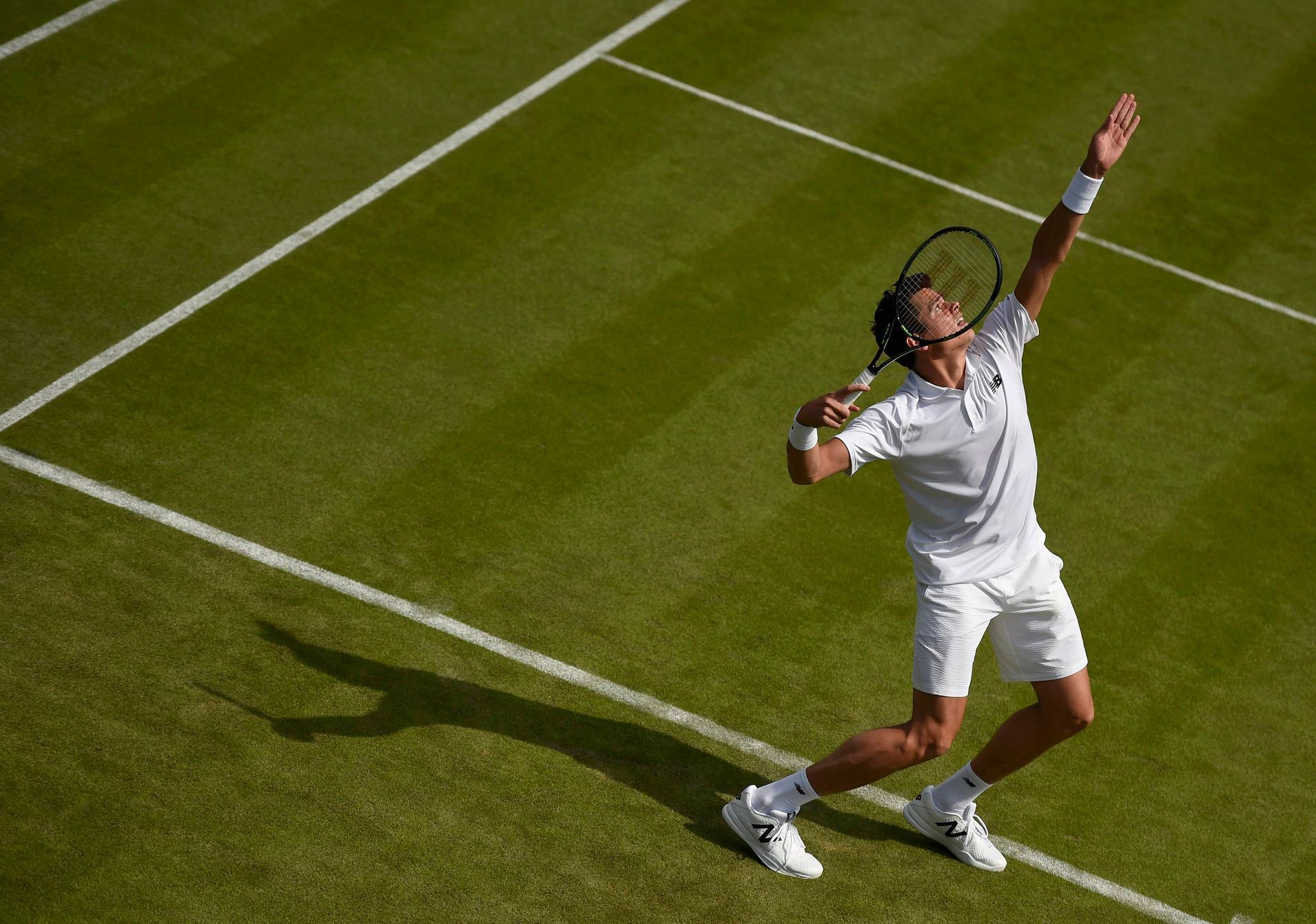 Milos Raonic v 1. kole Wimbledonu 2016