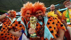 Nizozemští fanoušci v zápase MS 2022 Senegal - Nizozemsko