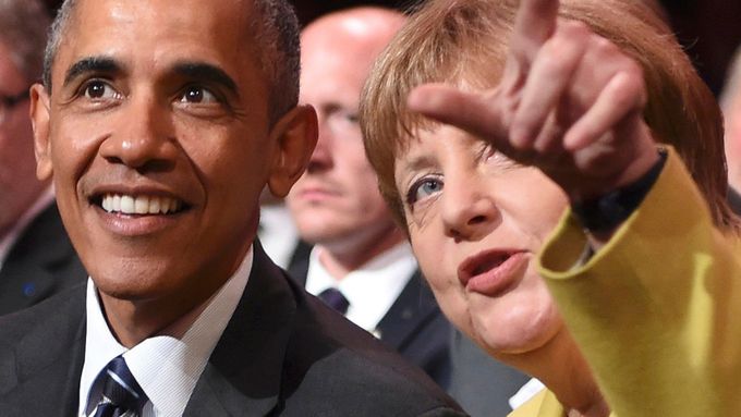 Angela Merkelová ve chvíli porozumění s Barackem Obamou. Donald Trump kancléřku v kampani použil jako strašáka.