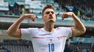 Patrik Schick slaví branku v zápase s Chorvatskem na Euru 2020