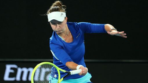 Barbora Krejčíková ve finále smíšené čtyřhry na Australian Open 2021