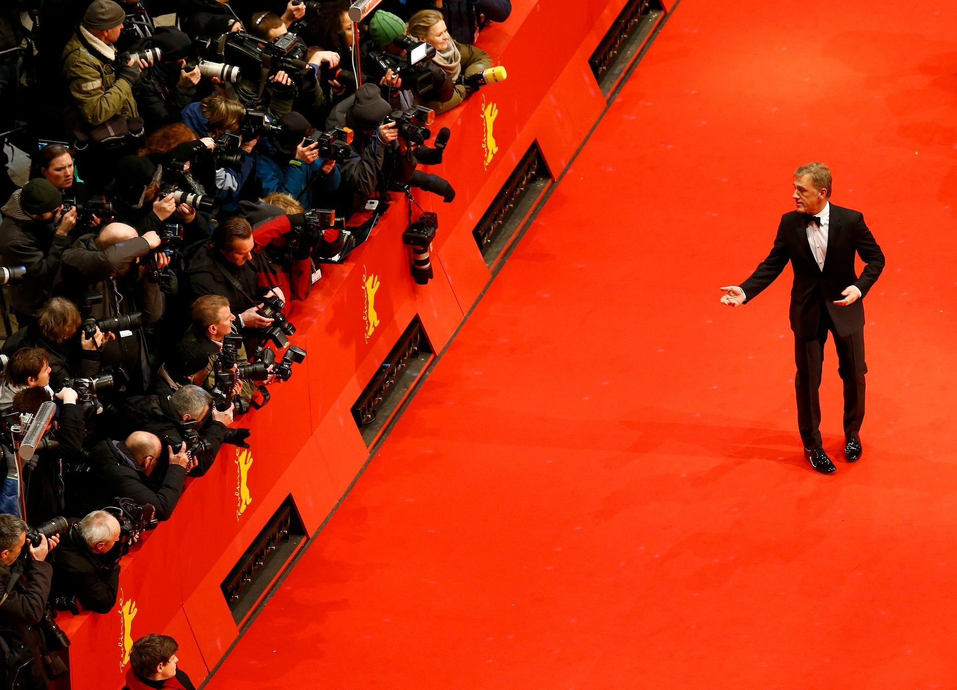 Actor Waltz arrives on the red carpet for the screening of the movie 'Nobody Wants the Night', during the opening gala of the 65th Berlinale International Film Festival, in Berlin