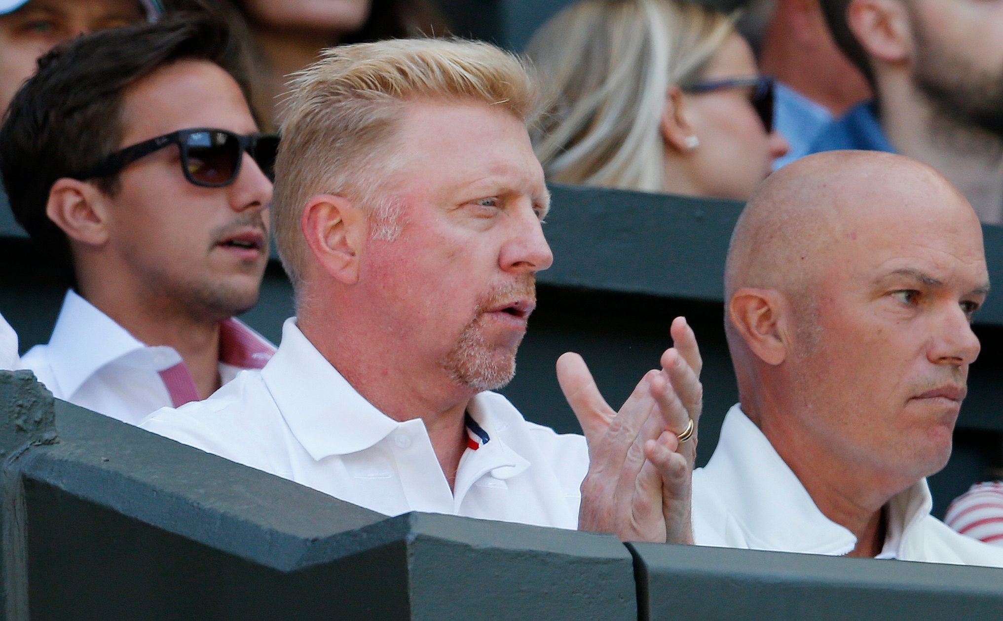 Boris Becker v semifinále Wimbledonu 2015