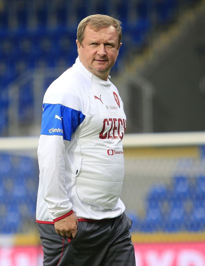 Trénink české fotbalové reprezentace v Plzni: Pavel Vrba