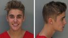 Justin Bieber na policejním snímku.