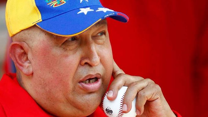Chávez na baseballu, snímek ze září 2011.