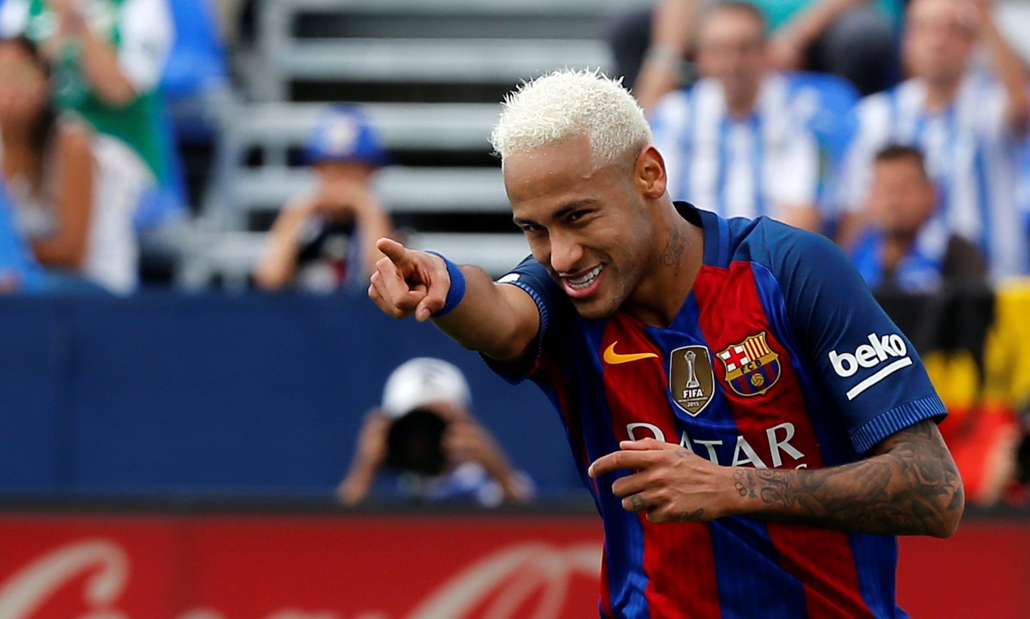 Neymar se raduje z branky v síti Leganés