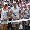 Eugenie Bouchardová a Petra Kvitová ve finále Wimbledonu