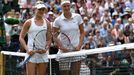 Eugenie Bouchardová a Petra Kvitová ve finále Wimbledonu