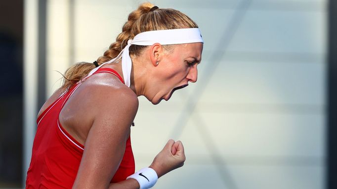 Tokyo 2020 Olympics - Tennis - Women's Singles - Round 1 - Ariake Tennis Park - Tokyo, Japan - July 25, 2021. Petra Kvitova of Czech Republic reacts during her first roun