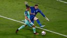 Wayne Hennessey and Portugal's Cristiano Ronaldo