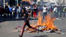 Povolební protesty v Harare v Zimbabwe. 1. 8. 2018