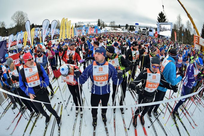 Start 51. ročníku Ski Classics v dálkovém lyžování na 50 kilometrů klasicky Jizerská padesátku