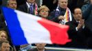 Fotbal,  Francie - Německo: Angela Merkelová a Francois Hollande