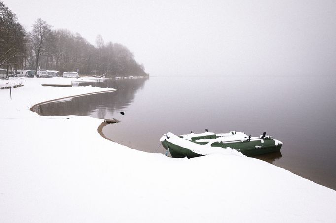 Lipno nad Vltavou v zimě.