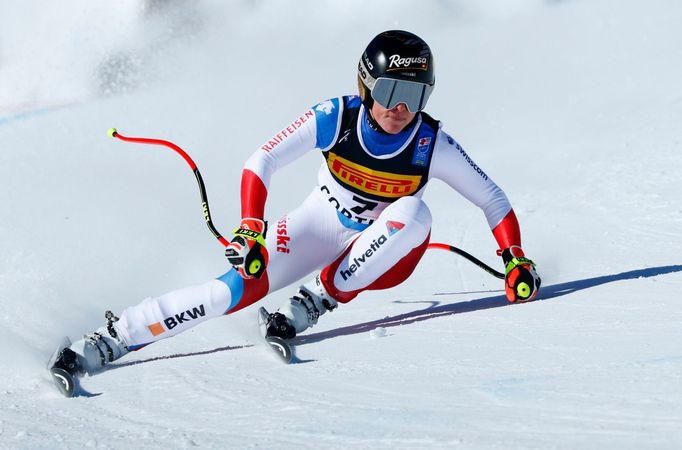 Lara Gutová-Behrová  při super-G na MS 2021