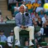Chair umpire Pascal Maria keeps an eye on the ball on centre court at the Wimbledon Tennis Championships in London