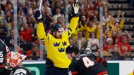 Marcus Johansson slaví v zápase MS 2024 o bronz Švédsko - Kanada