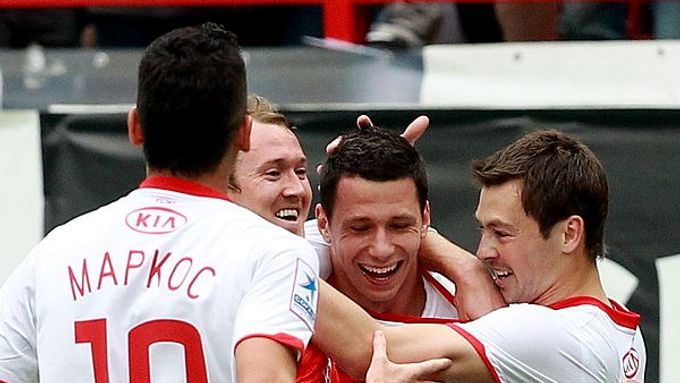 Fotbalisté Spartaku Moskva mají důvody k radosti