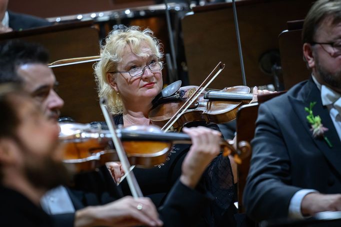 Snímek ze zahajovacího koncertu sezony České filharmonie.