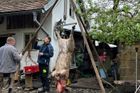 Když je nahoře, začíná čištění kartáčem a teplou vodou, následně ho celé řezník opálí plynovým hořákem a znovu se čistí kartáčem.