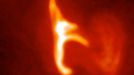 An image of the solar flare taken using the X-Ray Telescope onboard Hinode on June 7, 2007. This shows the flare loops in the solar atmopshere at temperatures exceeding 10 million degree Celsius. Courtesy of JAXA.