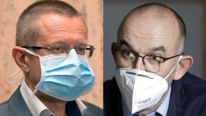 Dva muži, kteří mají zásadní zodpovědnost a podíl na řešení epidemie koronaviru - ředitel ÚZIS Ladislav Dušek a ministr zdravotnictví Jan Blatný.