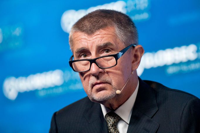 Český premiér v demisi Andrej Babiš na mezinárodní bezpečnostní konferenci Globsec.