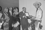 Květa Fialová při prezentaci filmu Limonádový Joe na španělském filmovém festivalu v San Sebastianu v roce 1964, kde získal Stříbrnou mušli, což je zvláštní cena poroty.